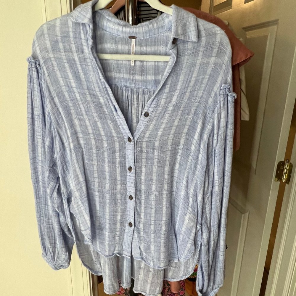 Free People - Light Purple Gauzy Button Down